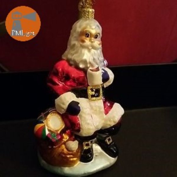 Radko Santa Claus Christmas Ornament Drinking Cocoa or Coffee - Picture 1 of 6